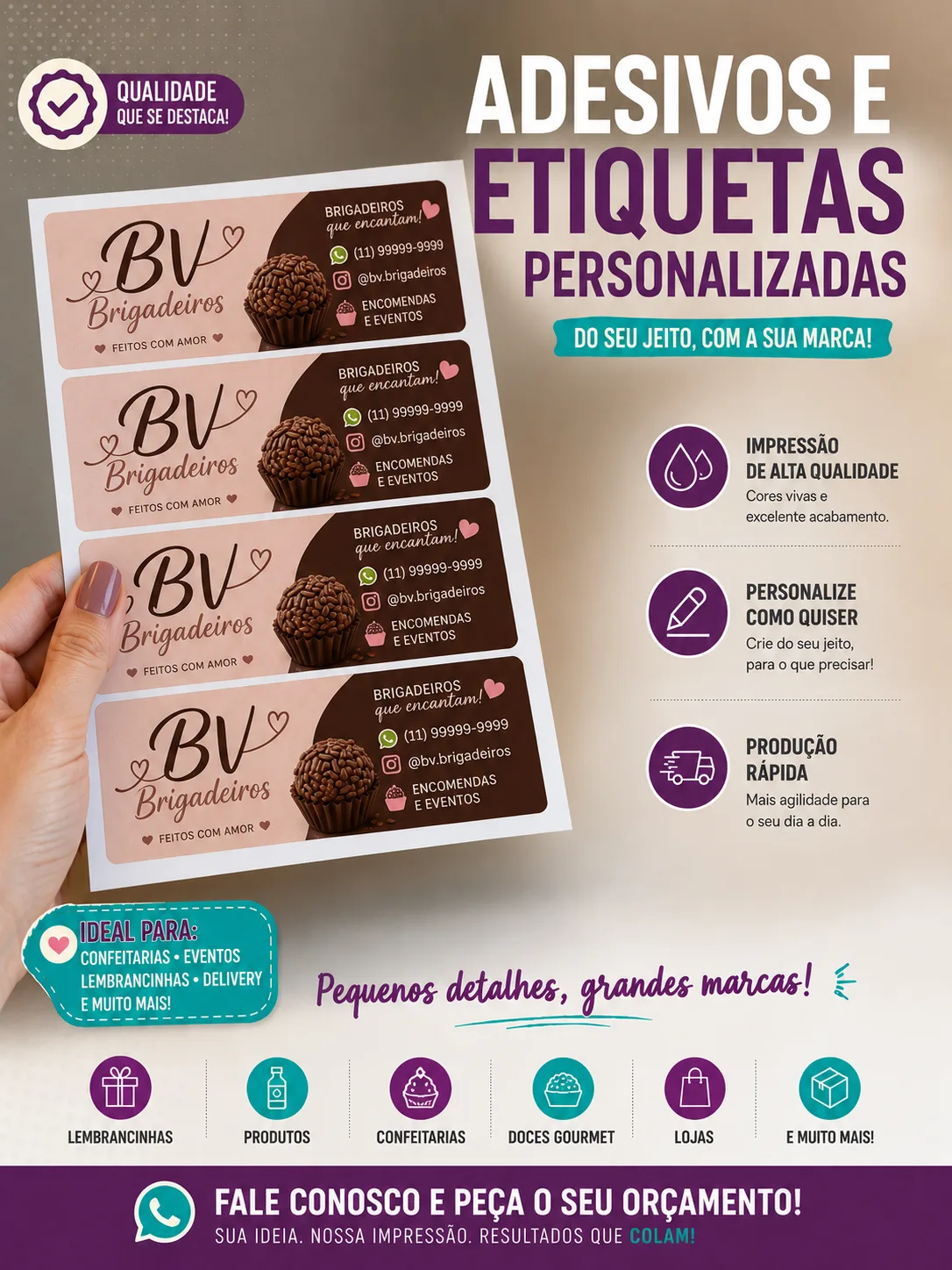 Adesivos laminados personalizados