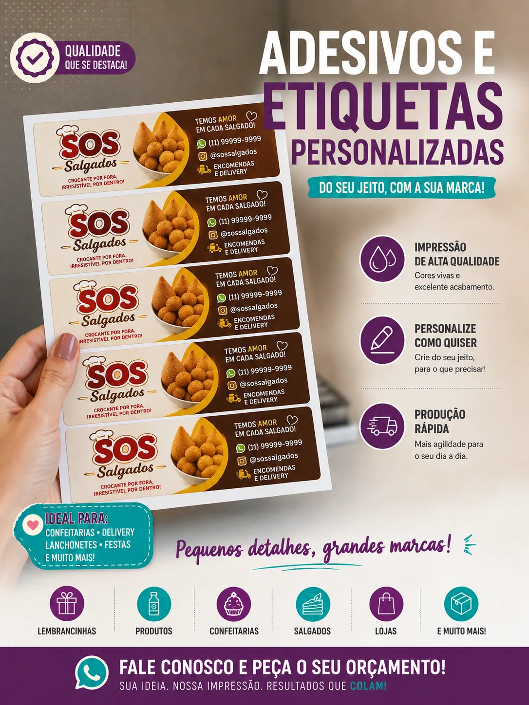 Etiquetas personalizadas para produtos