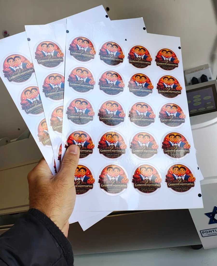 Cartela adesivo A4 personalizada